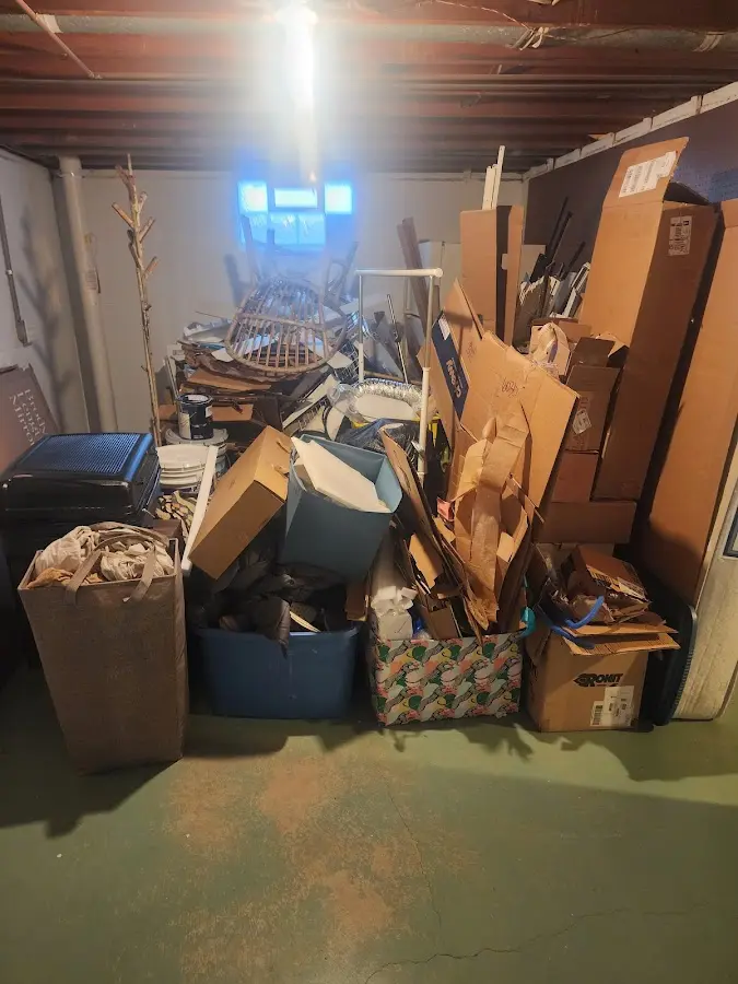 Roll-off dumpster container at job site for 8 Yard Dumpster Rental in Eunice